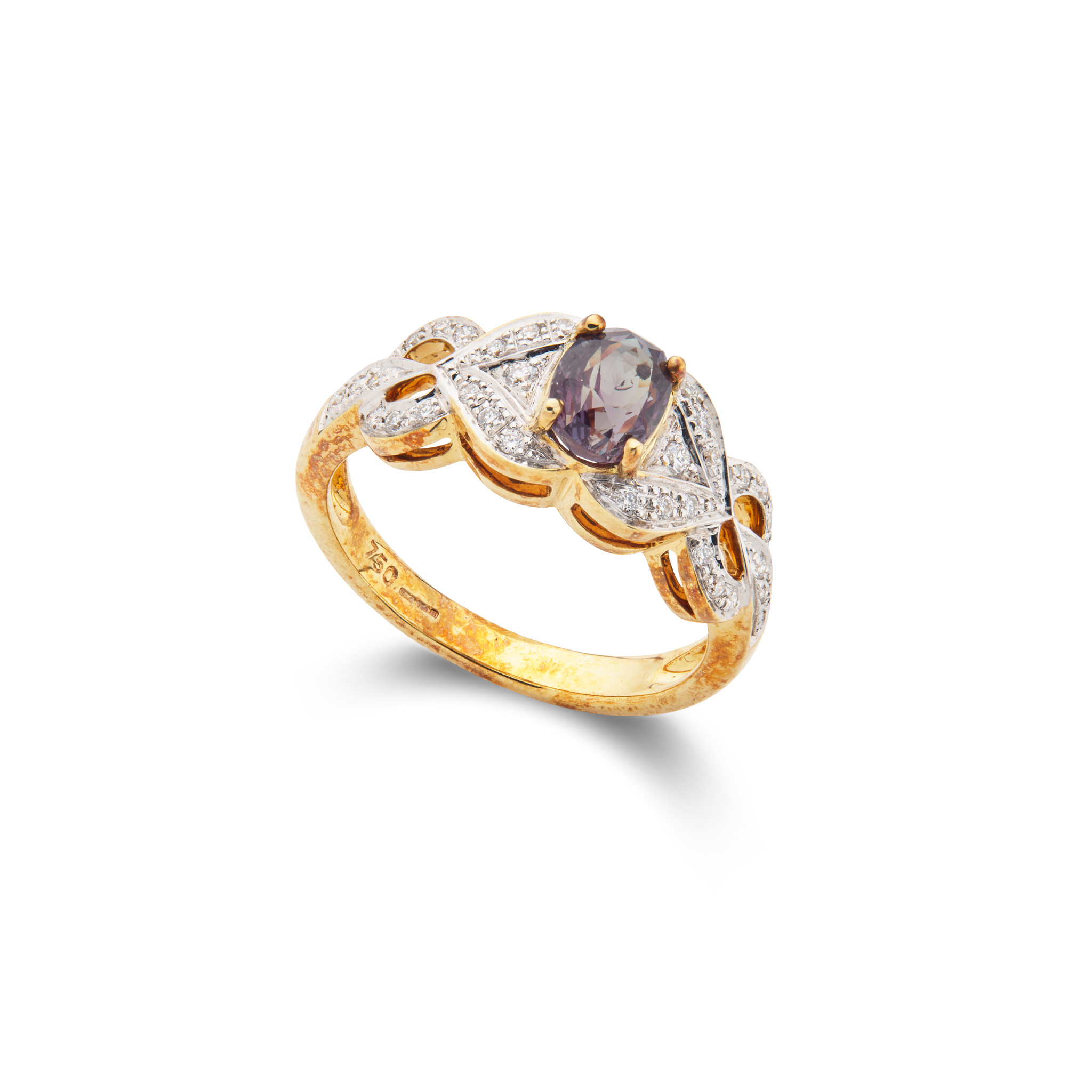 An 18ct gold Alexandrite and diamond ring
