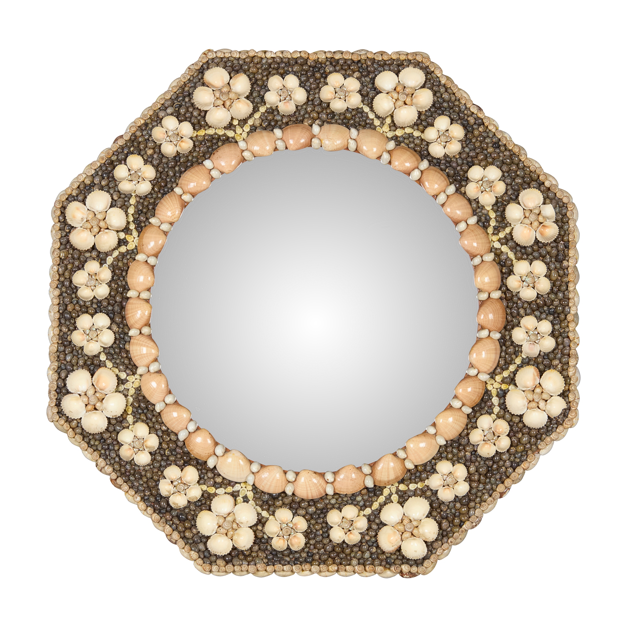 LARGE OCTAGONAL SHELL MIRROR