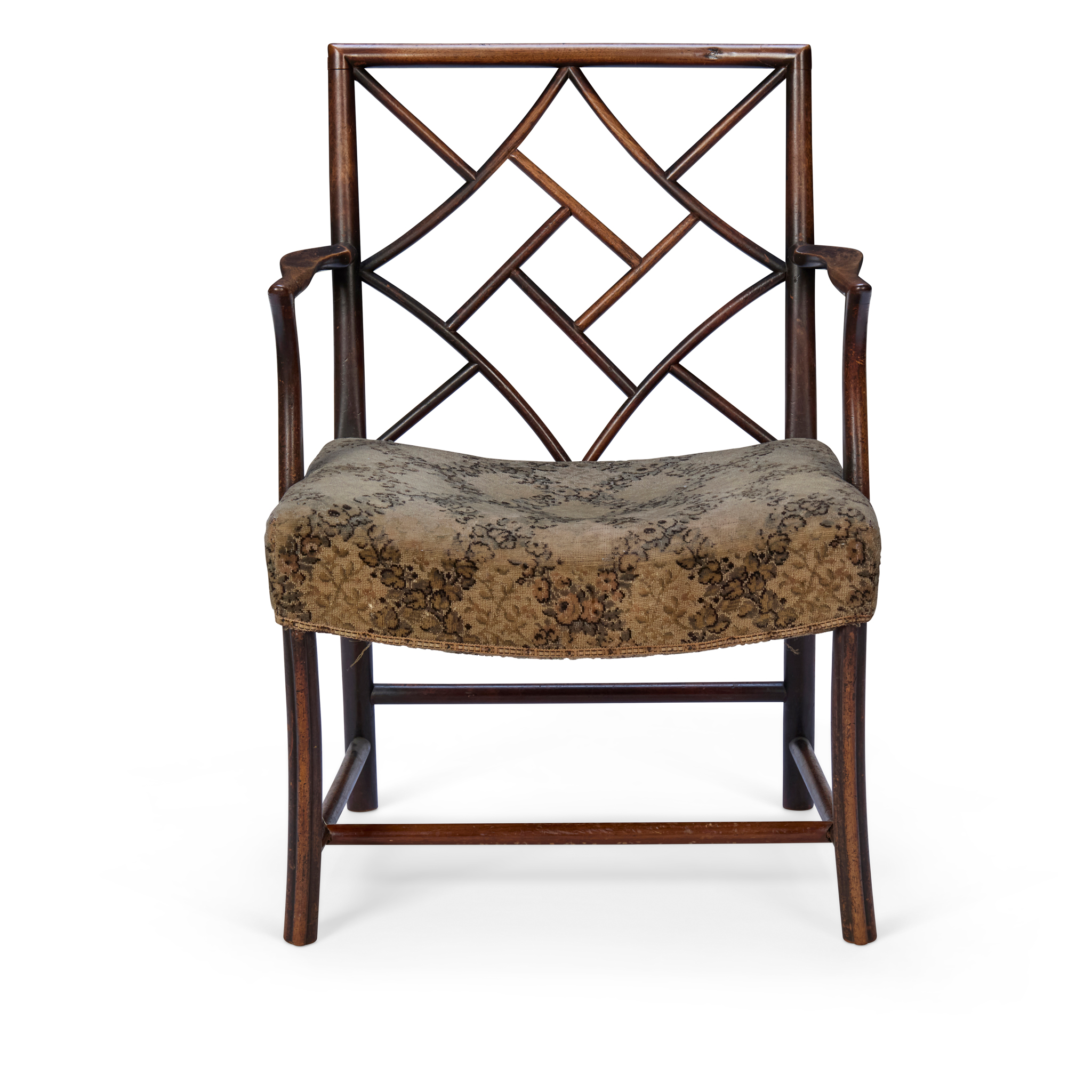 SCOTTISH GEORGE III MAHOGANY 'COCKPEN' ARMCHAIR