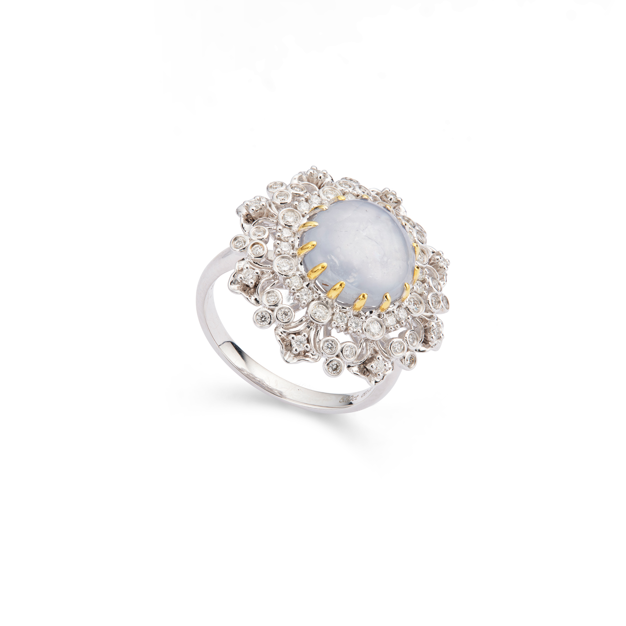 A star sapphire and diamond ring
