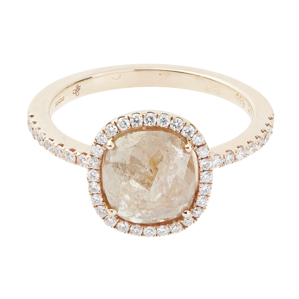 A diamond set cluster ring