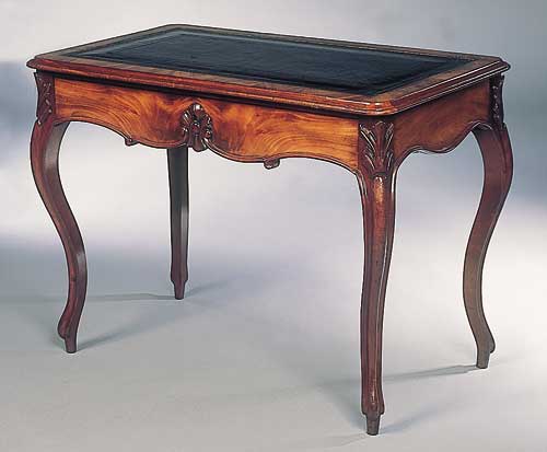 A Victorian mahogany French style writing table