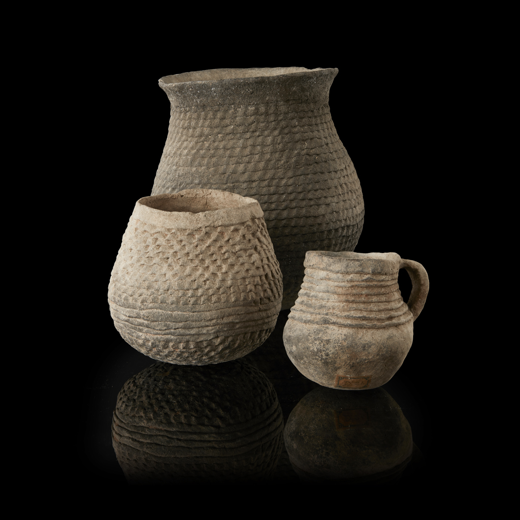 THREE PUEBLO COILED WARE JARS