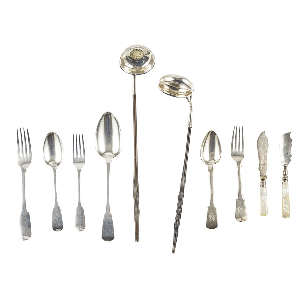 A composite suite of silver flatware