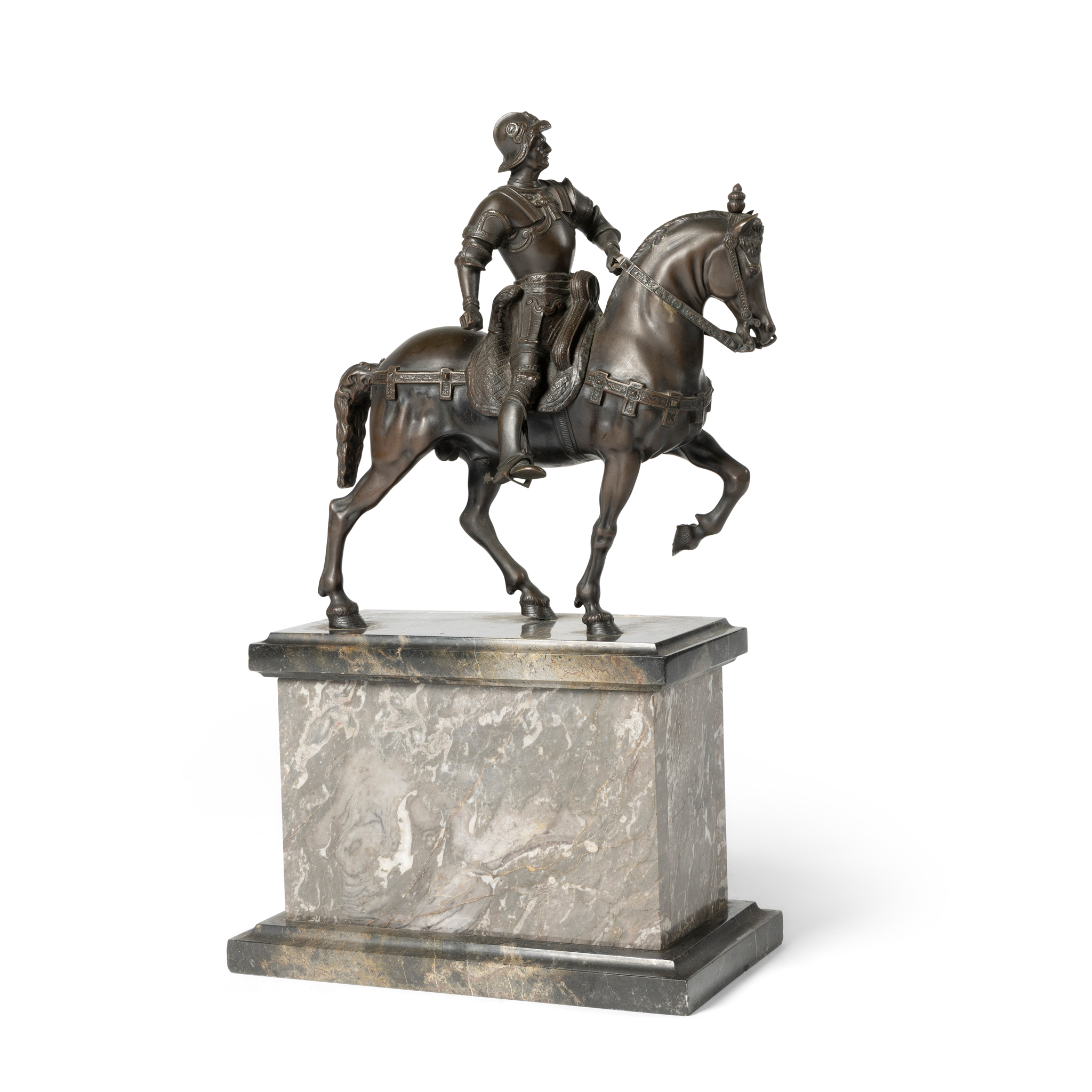 A BRONZE EQUESTRIAN STATUE OF BARTOLOMEO COLLEONI, AFTER VERROCCHIO (ITALIAN 1435-1488)