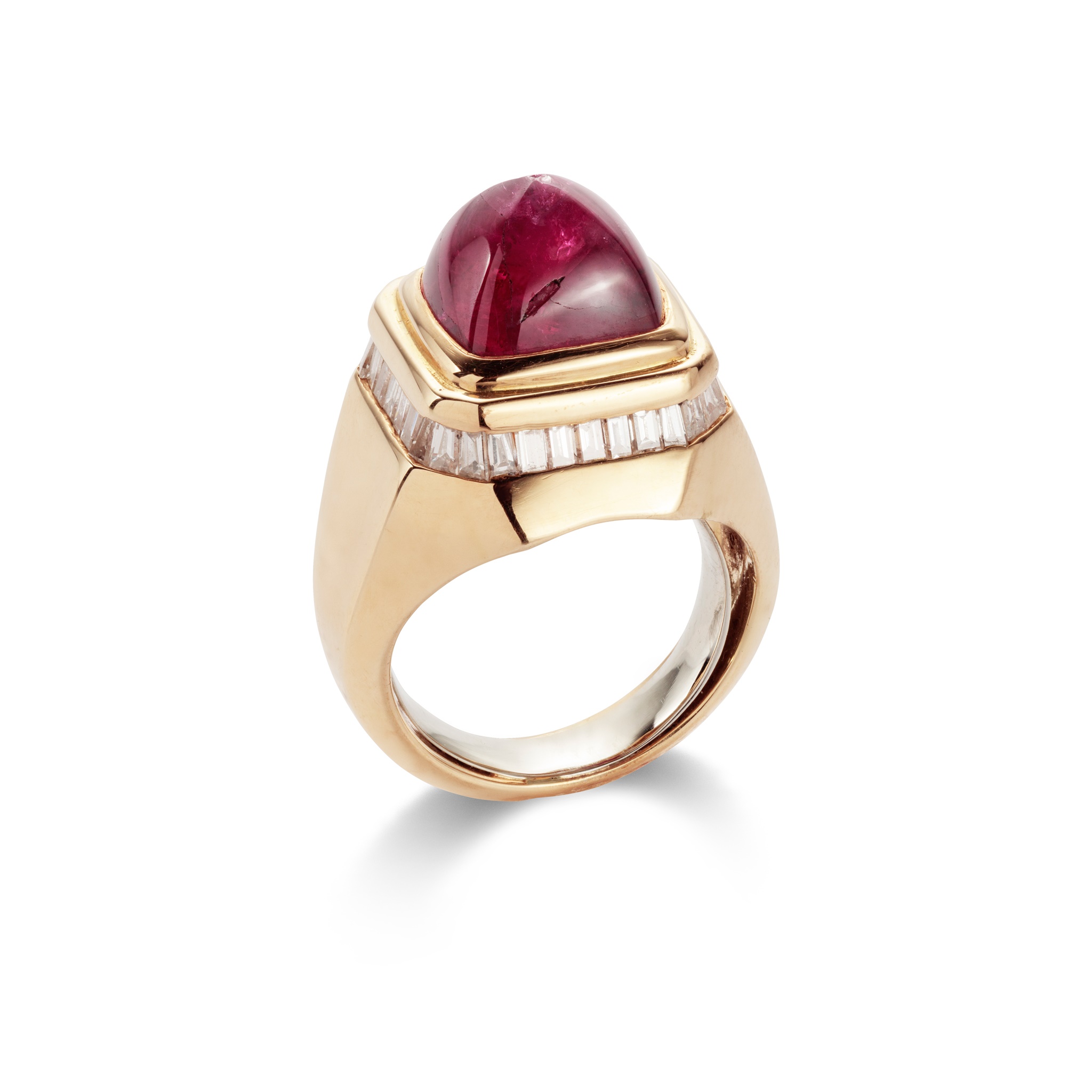 A ruby and diamond ring, by Adler