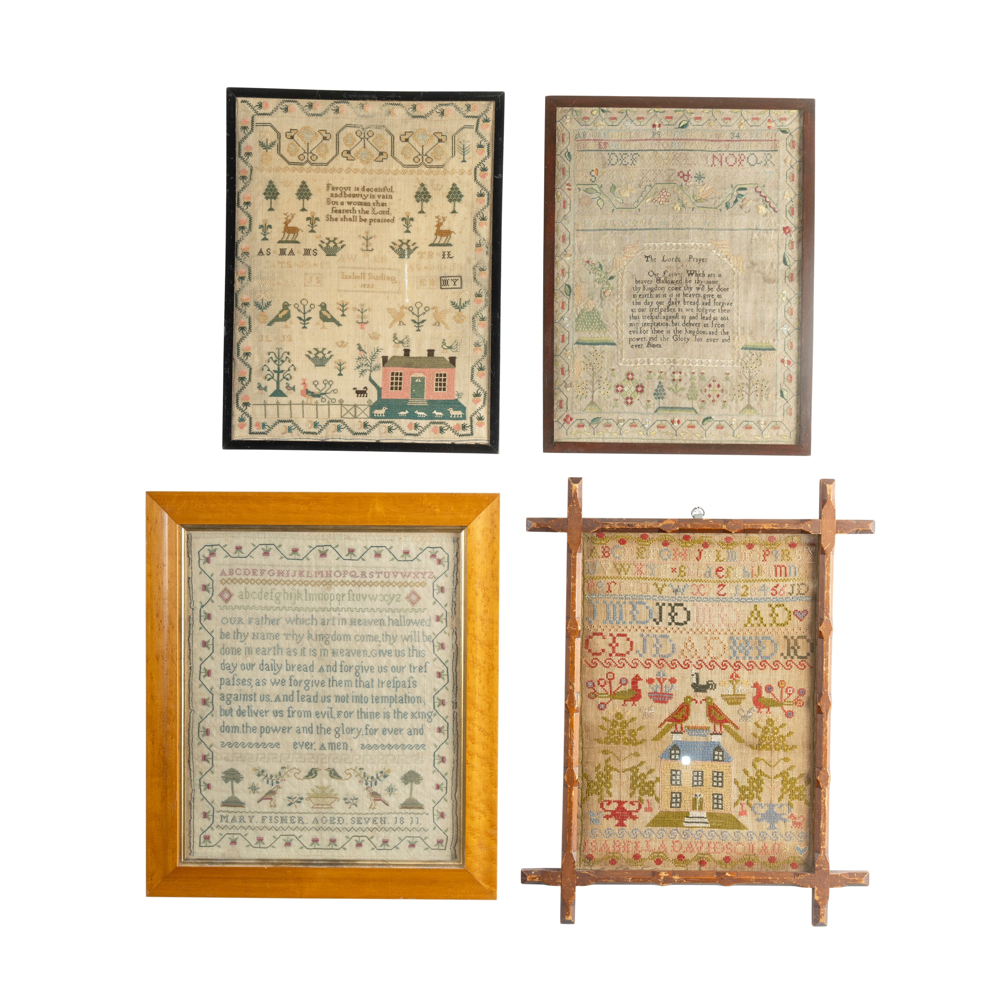 FOUR NEEDLEWORK SAMPLERS