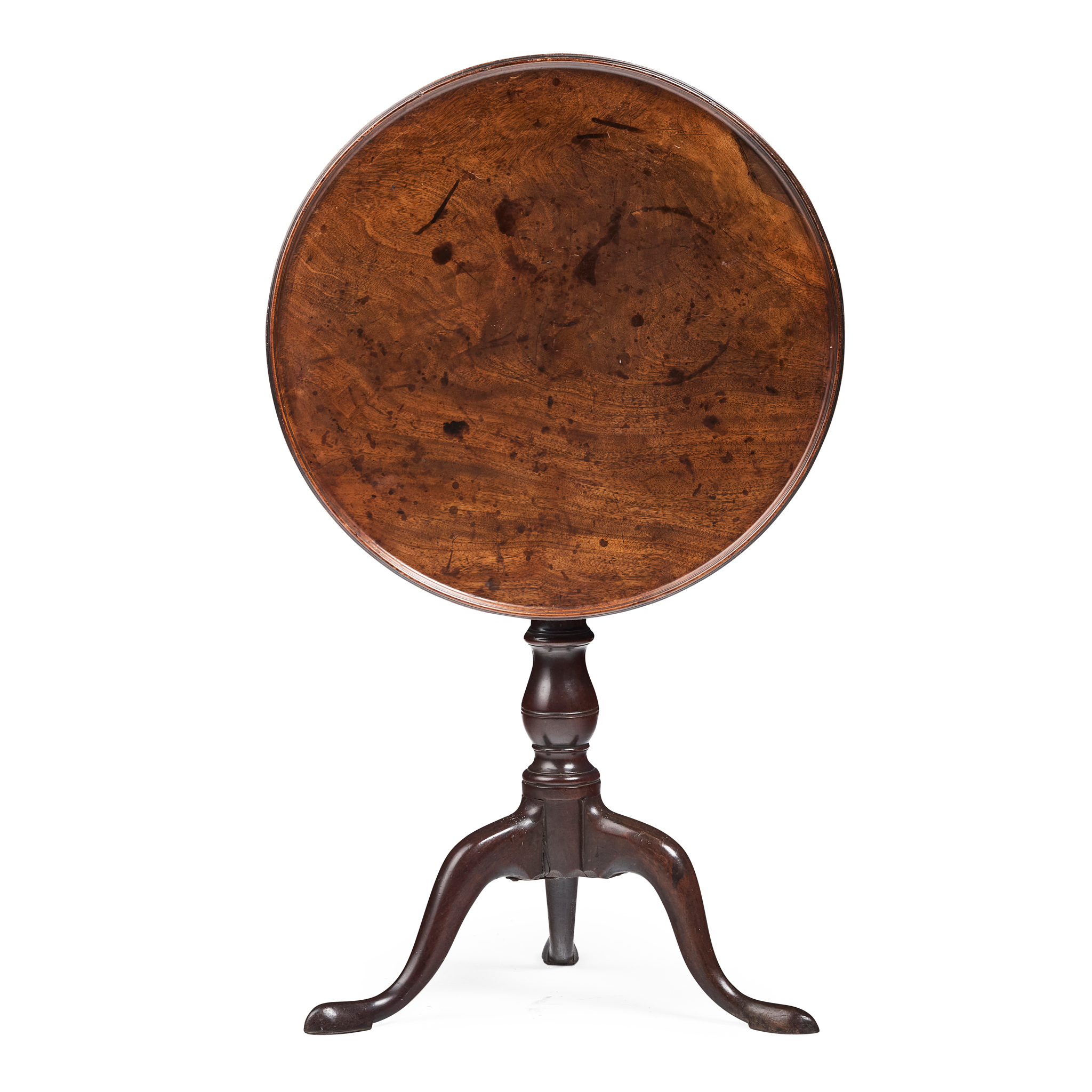 GEORGE III MAHOGANY TRIPOD TEA TABLE