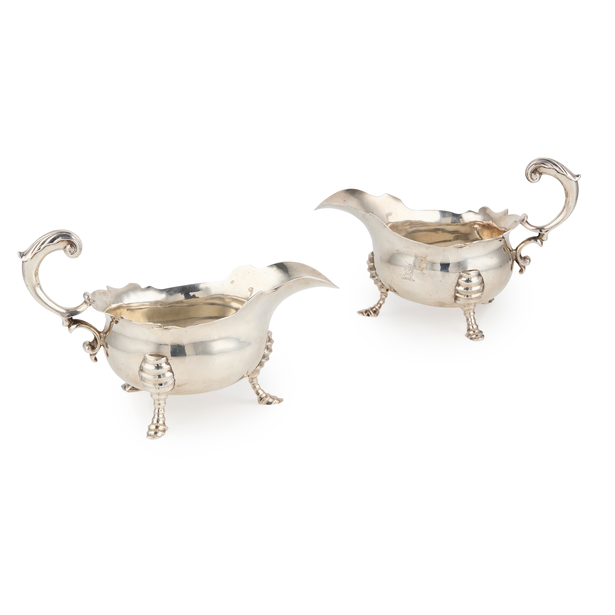 A PAIR OF GEORGE II SAUCEBOATS