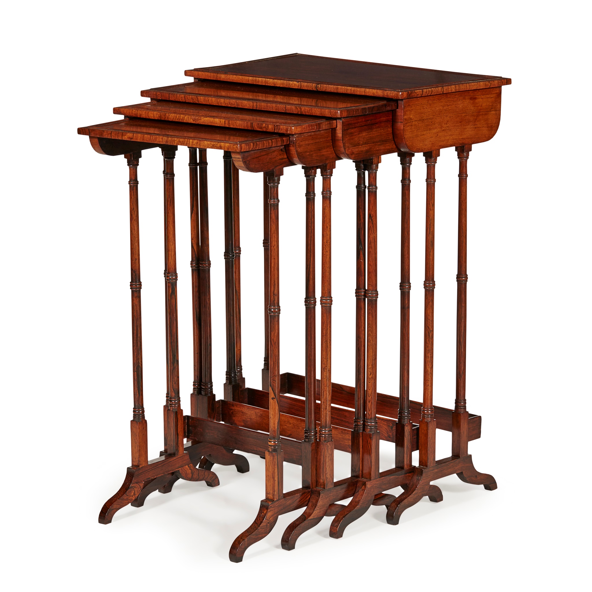 SET OF REGENCY ROSEWOOD QUARTETTO TABLES
