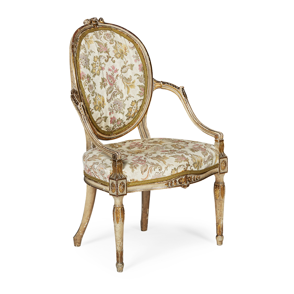 GEORGE III GILTWOOD ARMCHAIR