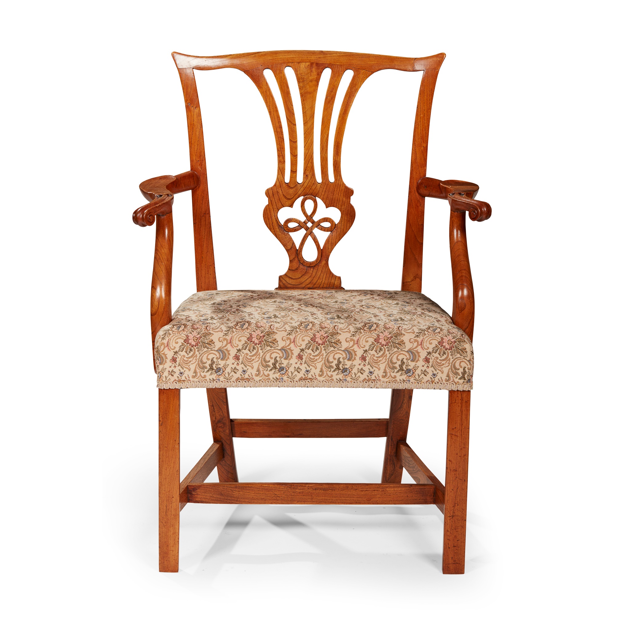 GEORGE III PROVINCIAL ELM ARMCHAIR