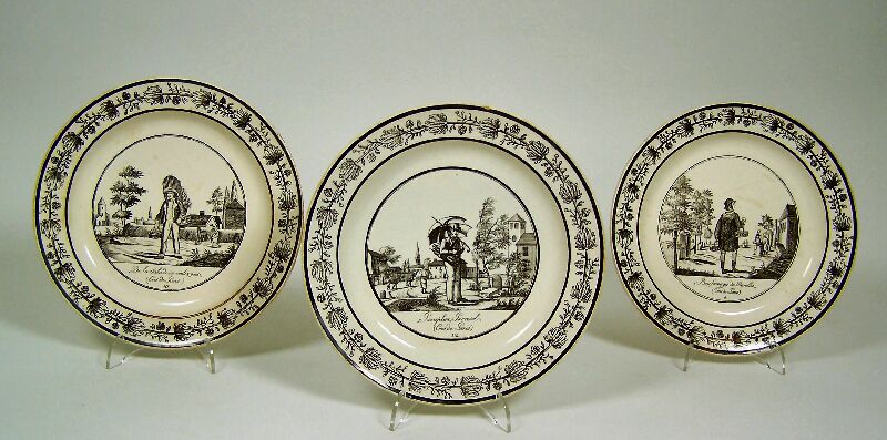 A set of seven Paillart & Hautin transfer printed plates