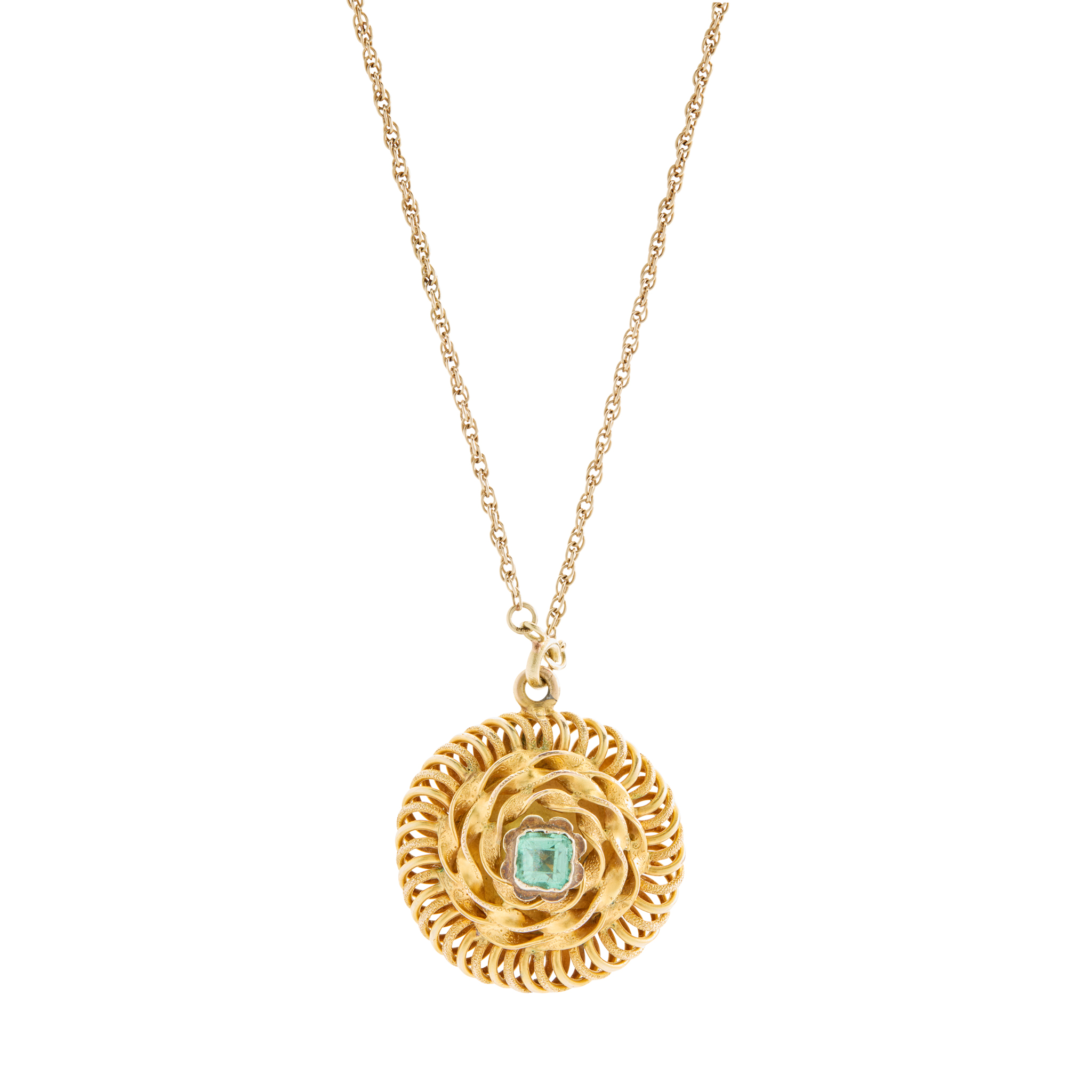 An emerald pendant locket