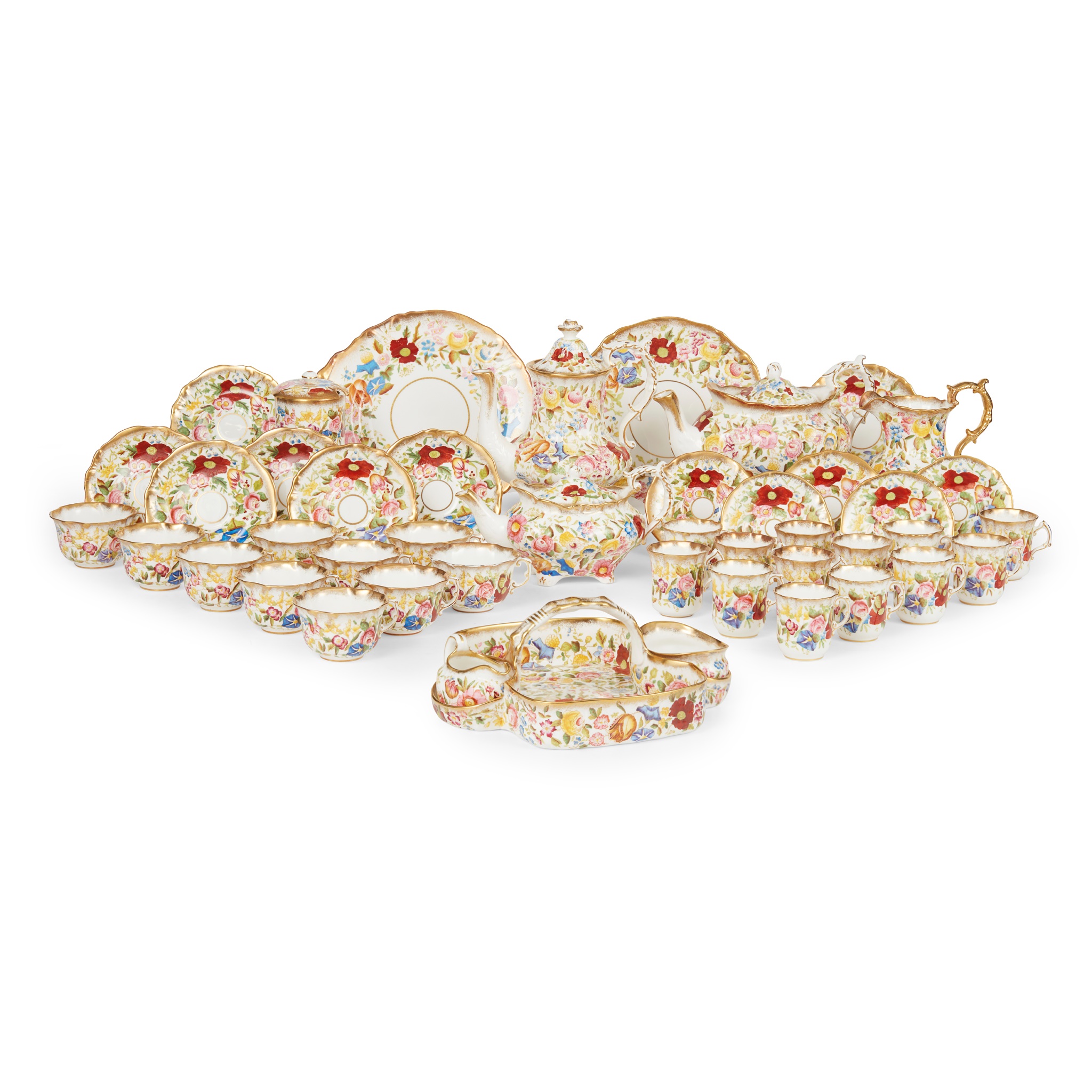 EXTENSIVE HAMMERSLEY & CO 'QUEEN ANNE' PATTERN DINNER AND TEA/COFFEE SERVICE