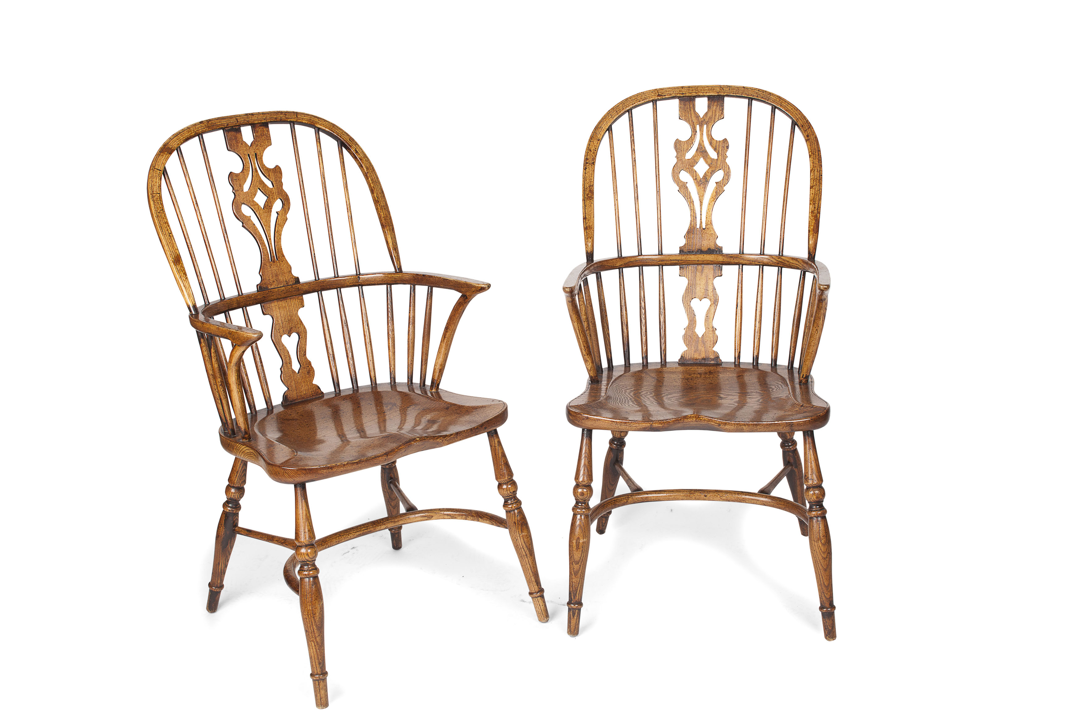 SET OF FOUR ASH AND ELM 'WINDSOR' CHAIRS