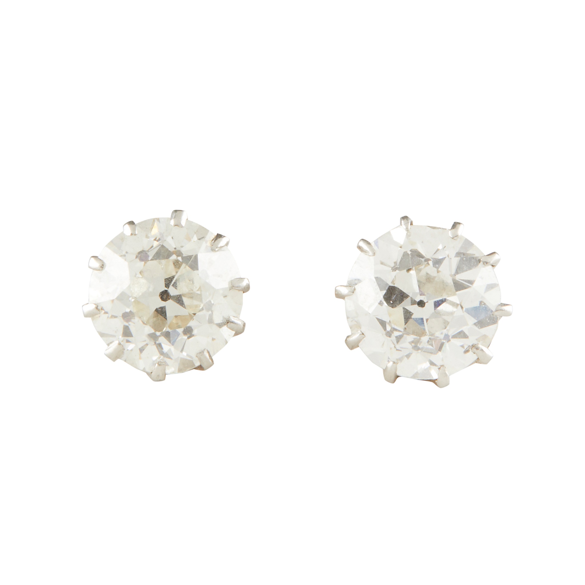 A pair of diamond set ear-studs