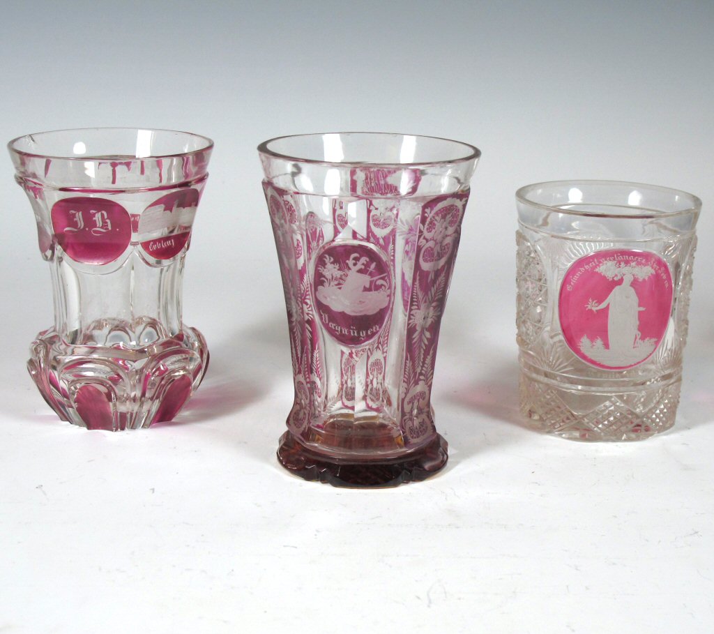 A group of 19th century Bohemian glassware
