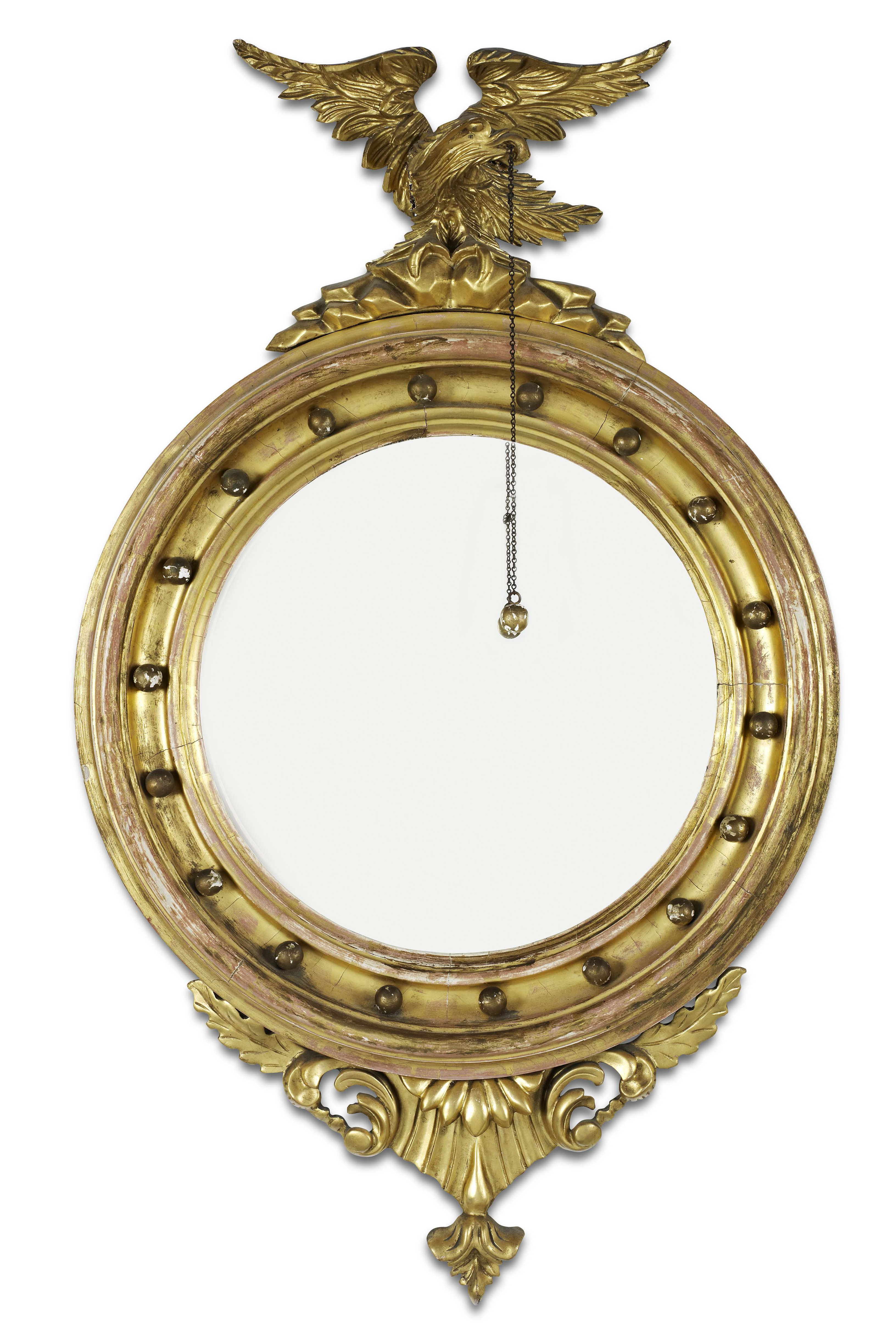 REGENCY GILTWOOD CONVEX WALL MIRROR