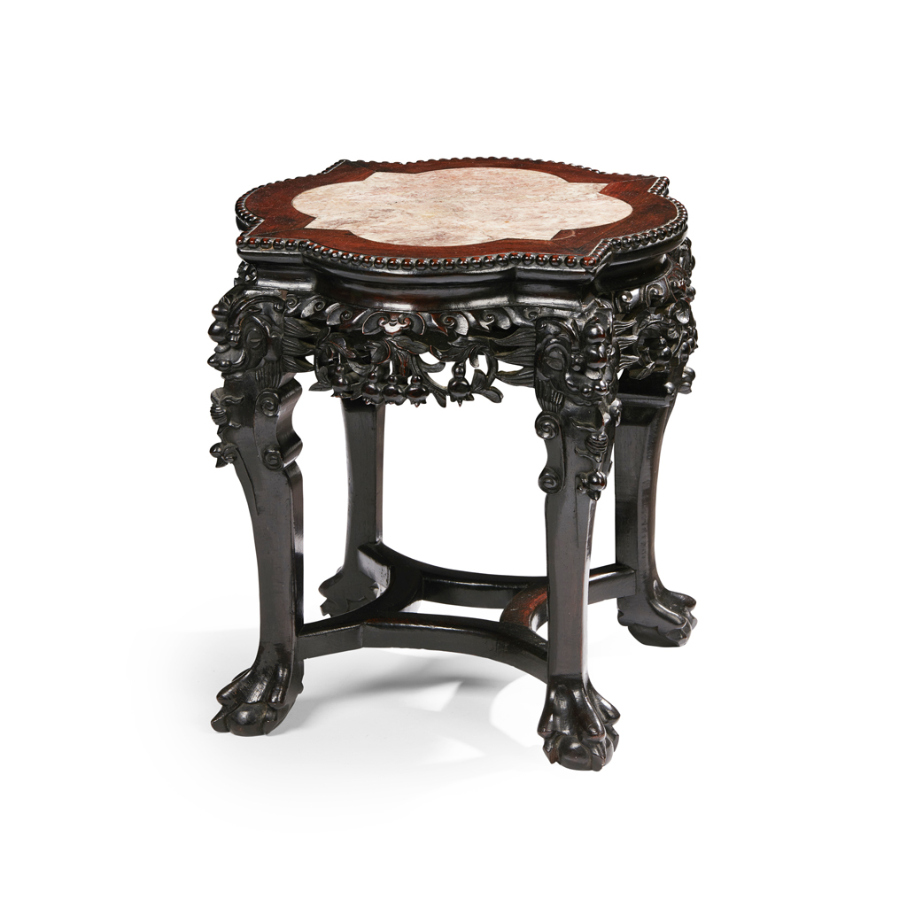 HARDWOOD AND MARBLE STAND