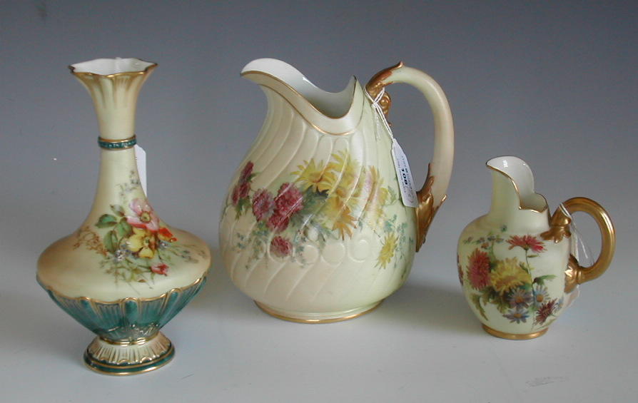 A Royal Worcester spirally fluted jug