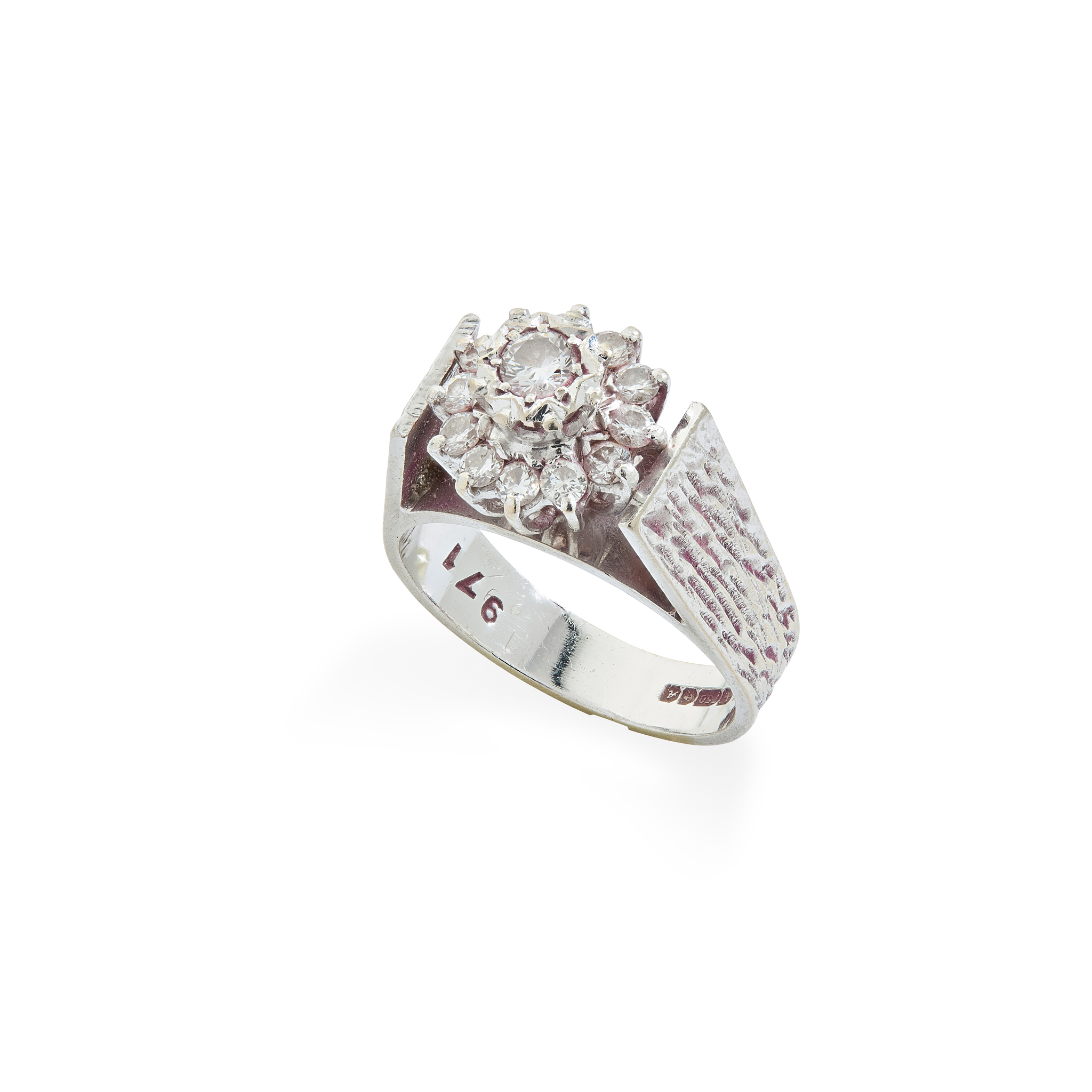 An 18ct white gold diamond cluster ring