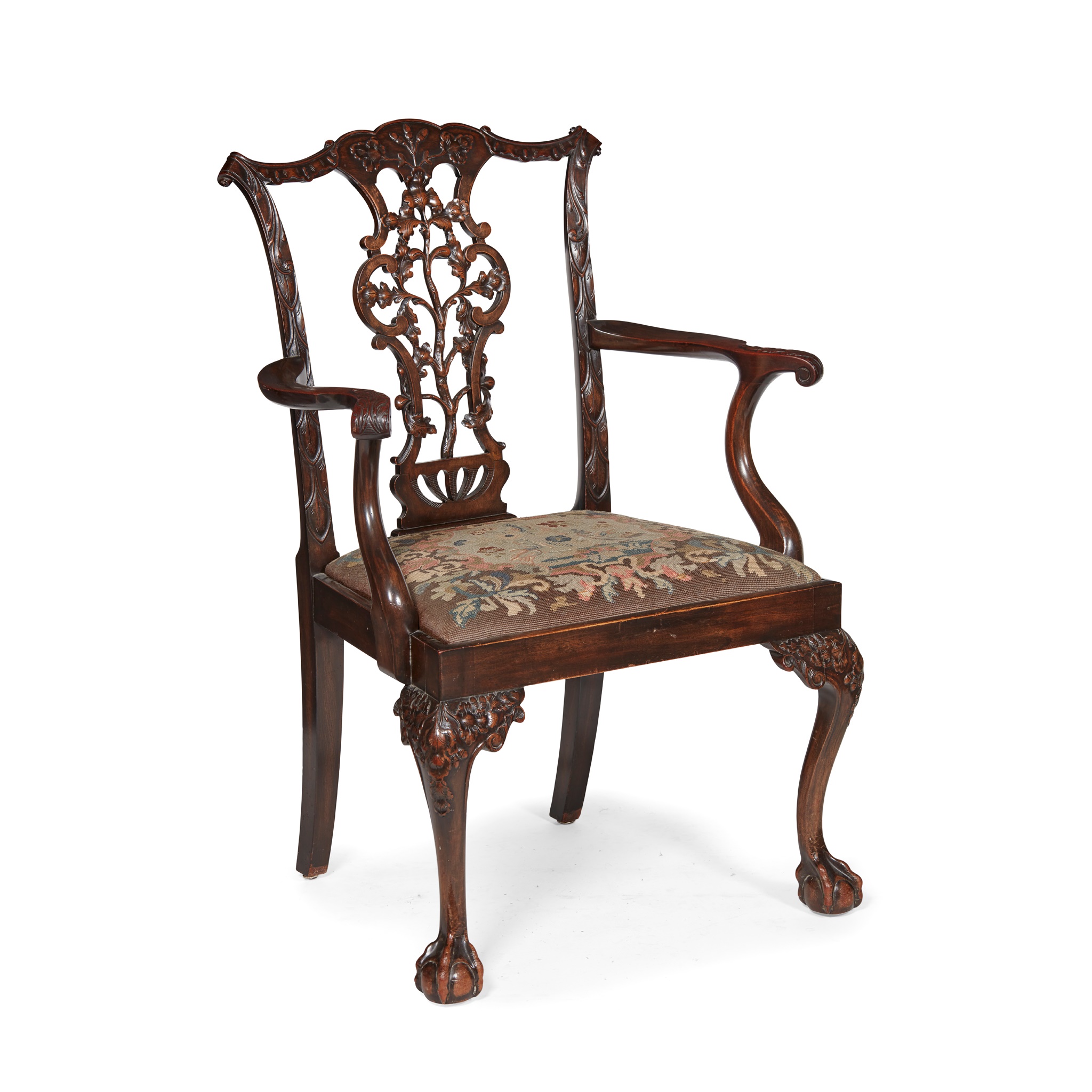 GEORGE III STYLE MAHOGANY ARMCHAIR