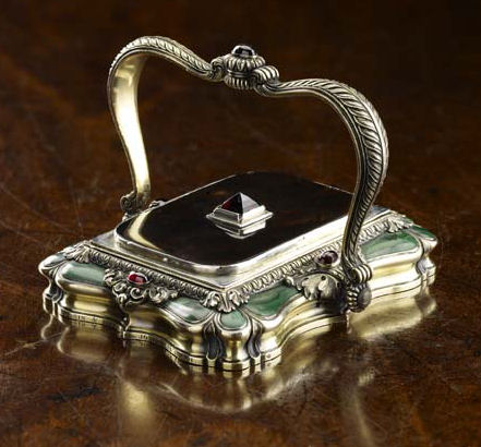 A Louis Philippe silver-gilt paperweight Fossin & Fils, Paris circa 1840
