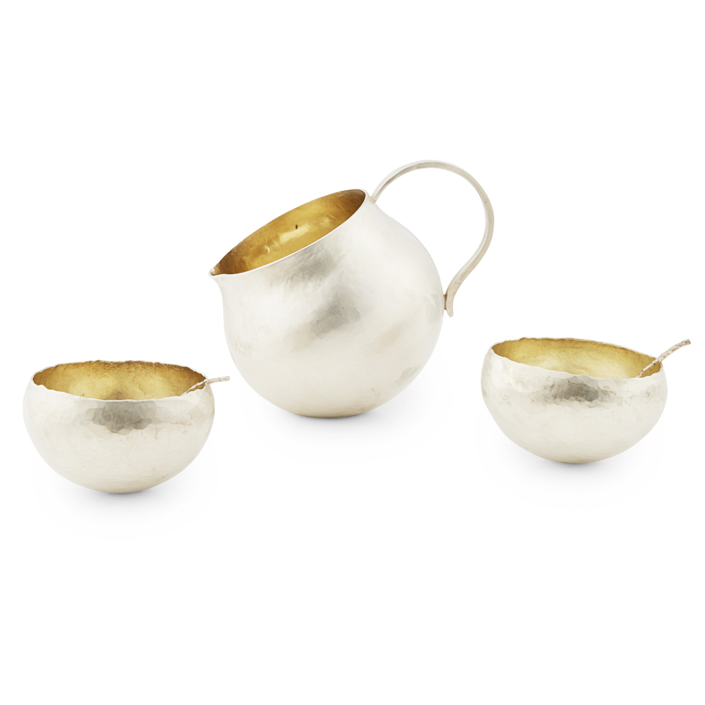 A pair of modern salt cellars, Patricia Hamilton