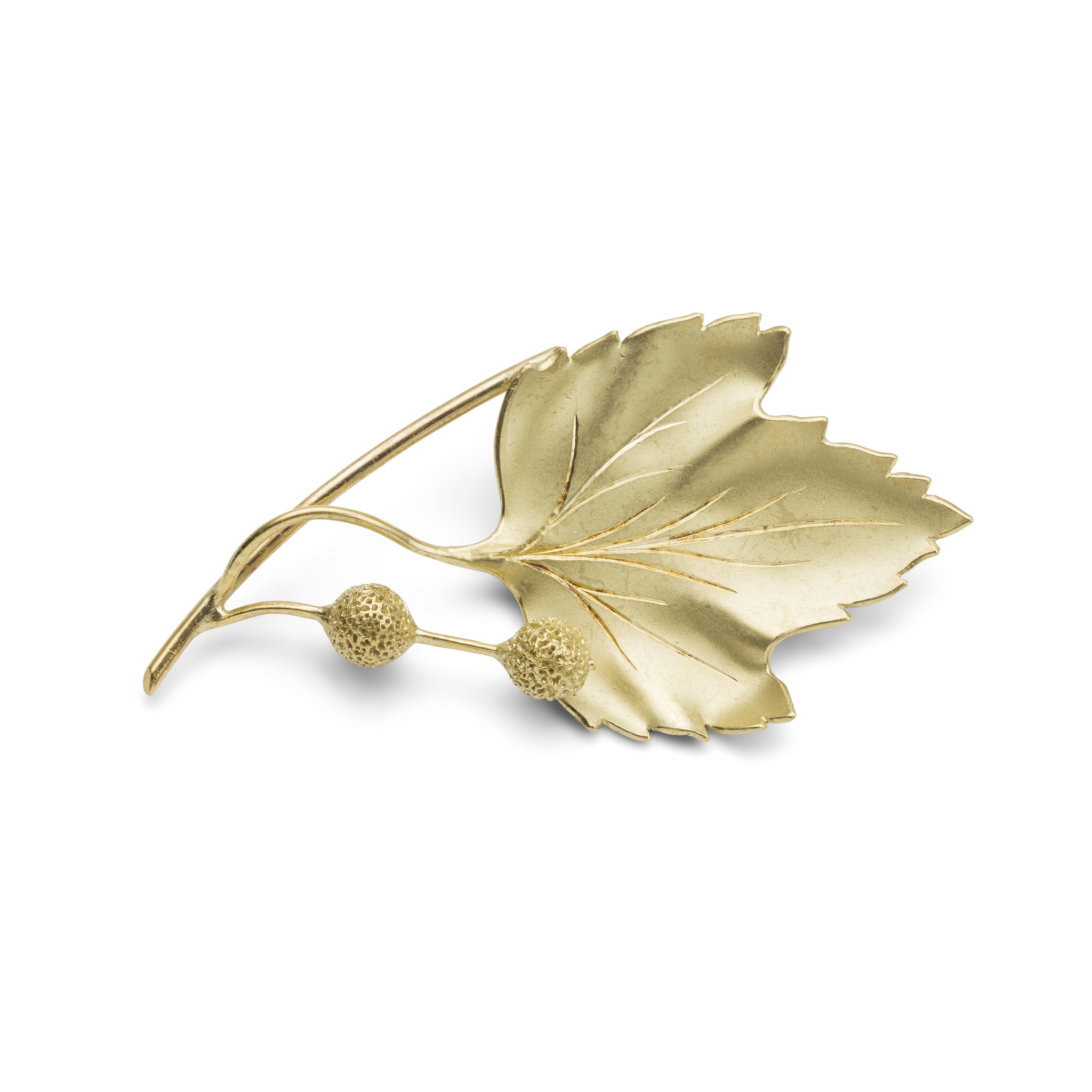 Hamilton & Inches: A 1960s gold foliate brooch,