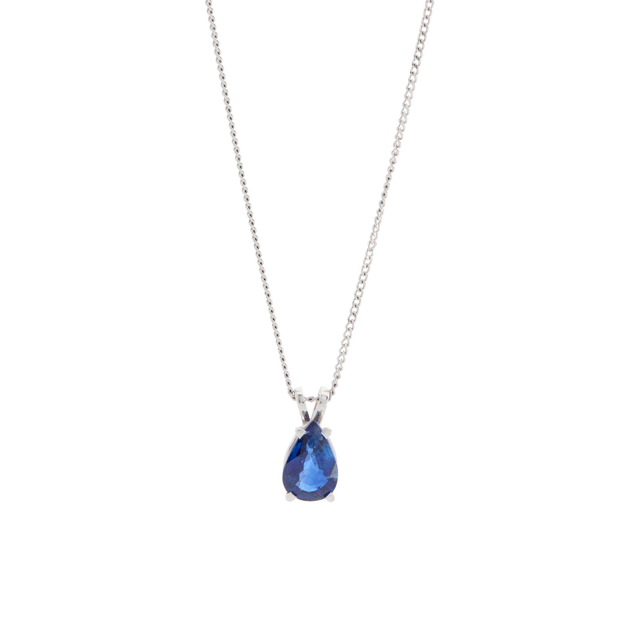 An 18ct gold sapphire pendant