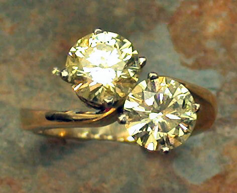 A diamond two-stone ring,