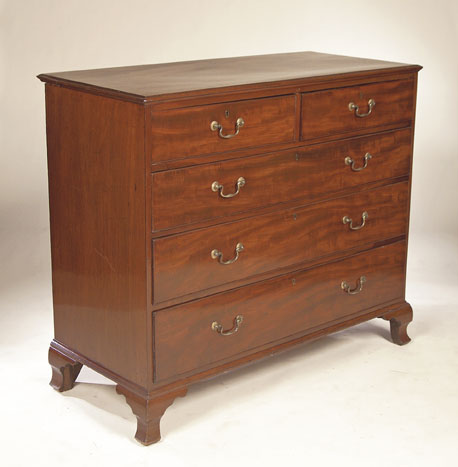 A George III mahogany chest of drawers,
