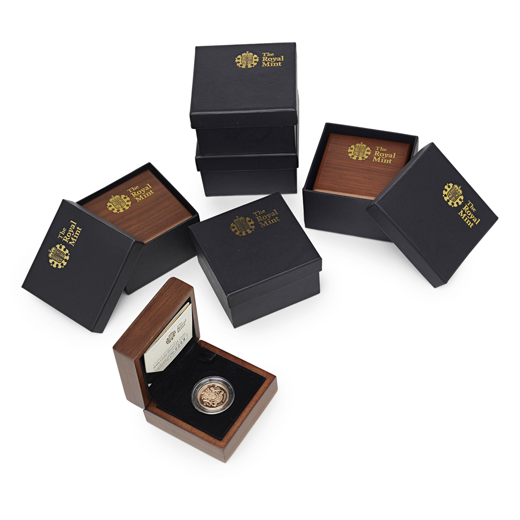 U.K. - A group of six gold proof £1 coins