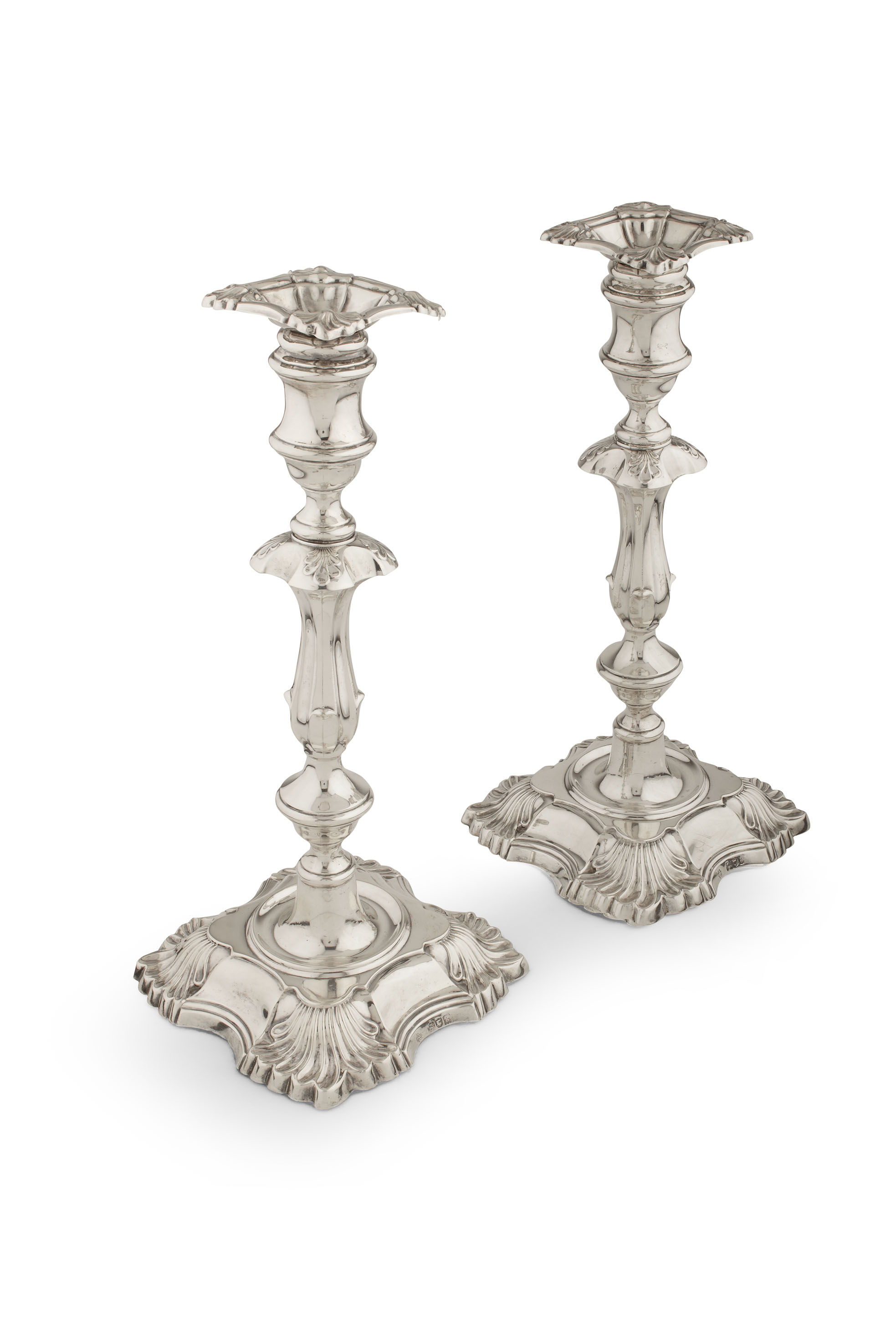 A pair of Edwardian table candlesticks