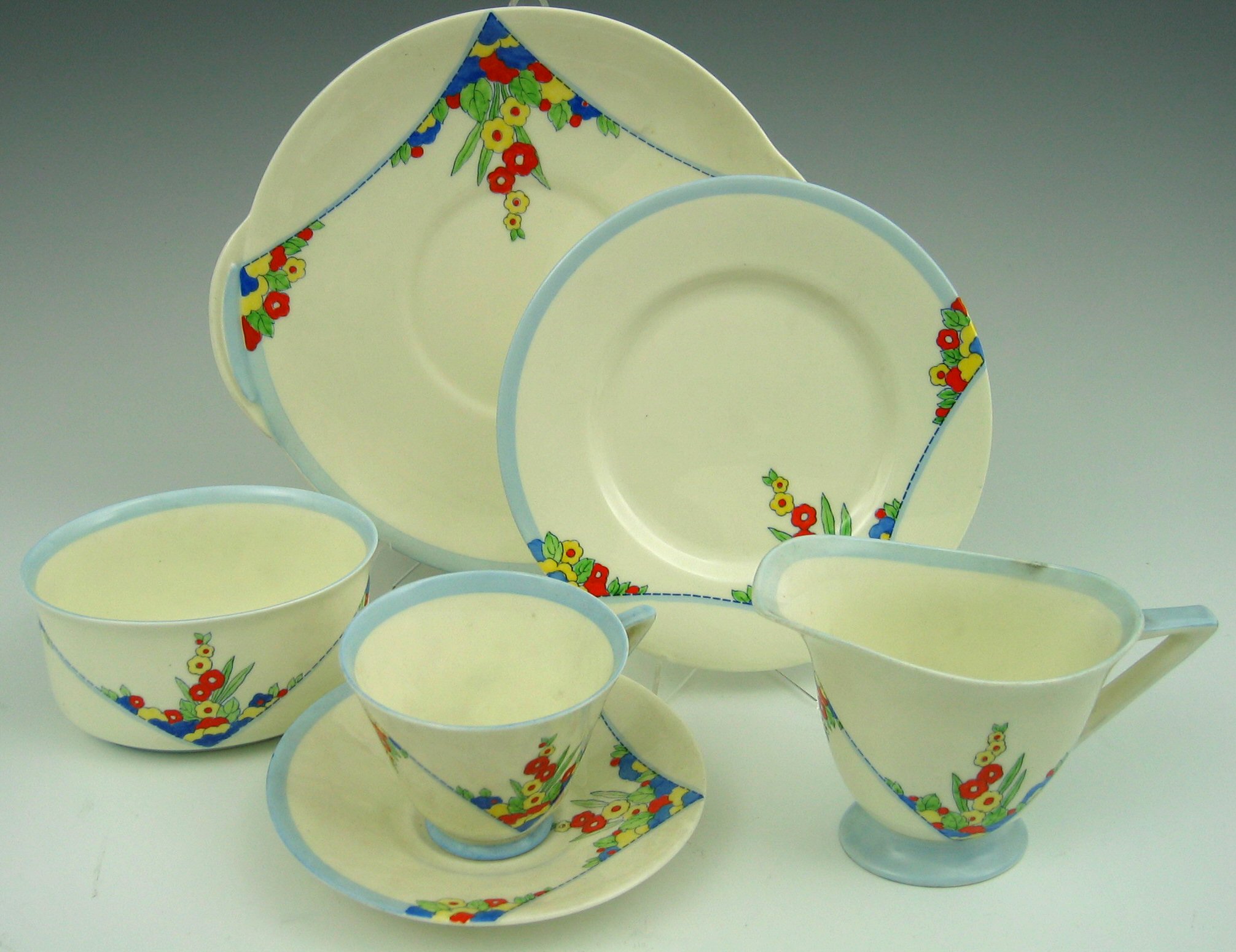 A Royal Doulton Art Deco part tea service,