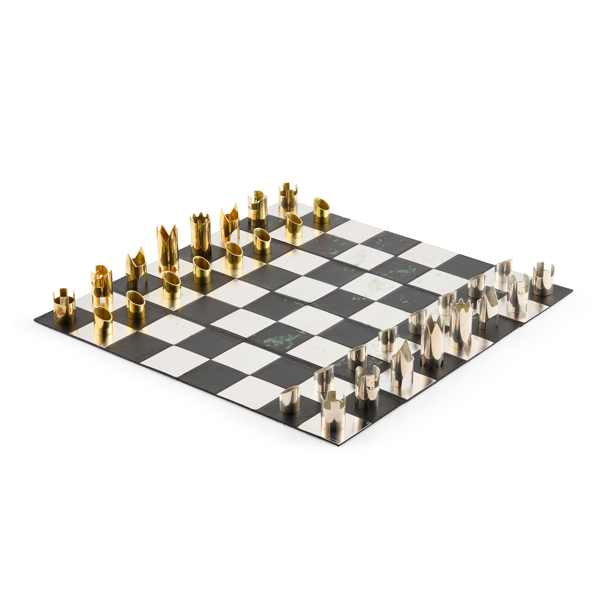 A SILVER AND SILVER-GILT COMMEMORATIVE CHESS SET