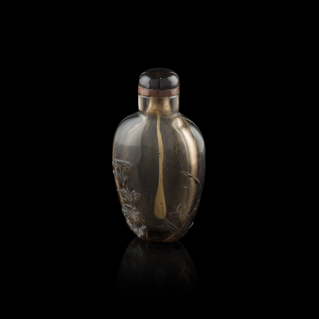 SMOKY QUARTZ SNUFF BOTTLE
