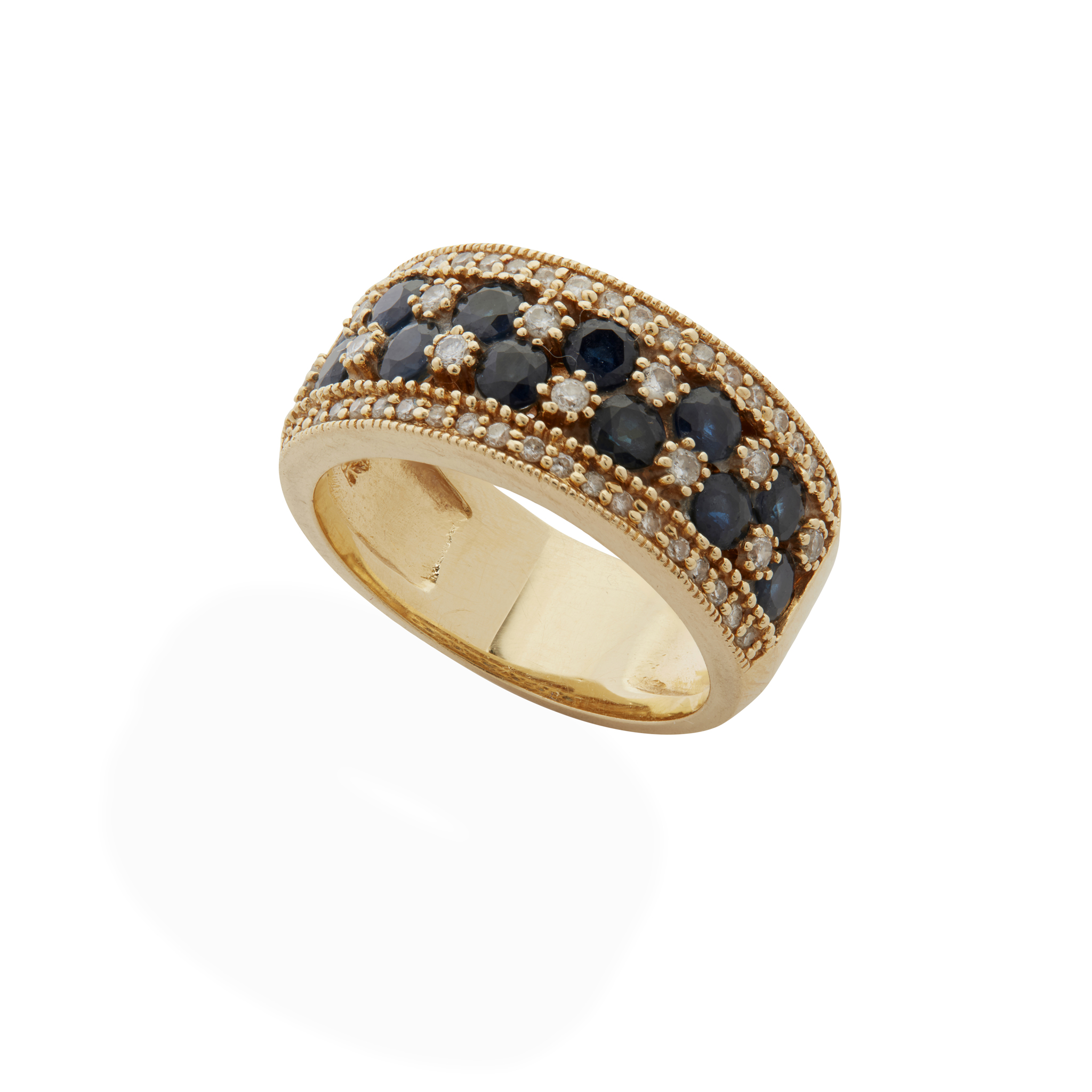 A sapphire and diamond dress ring
