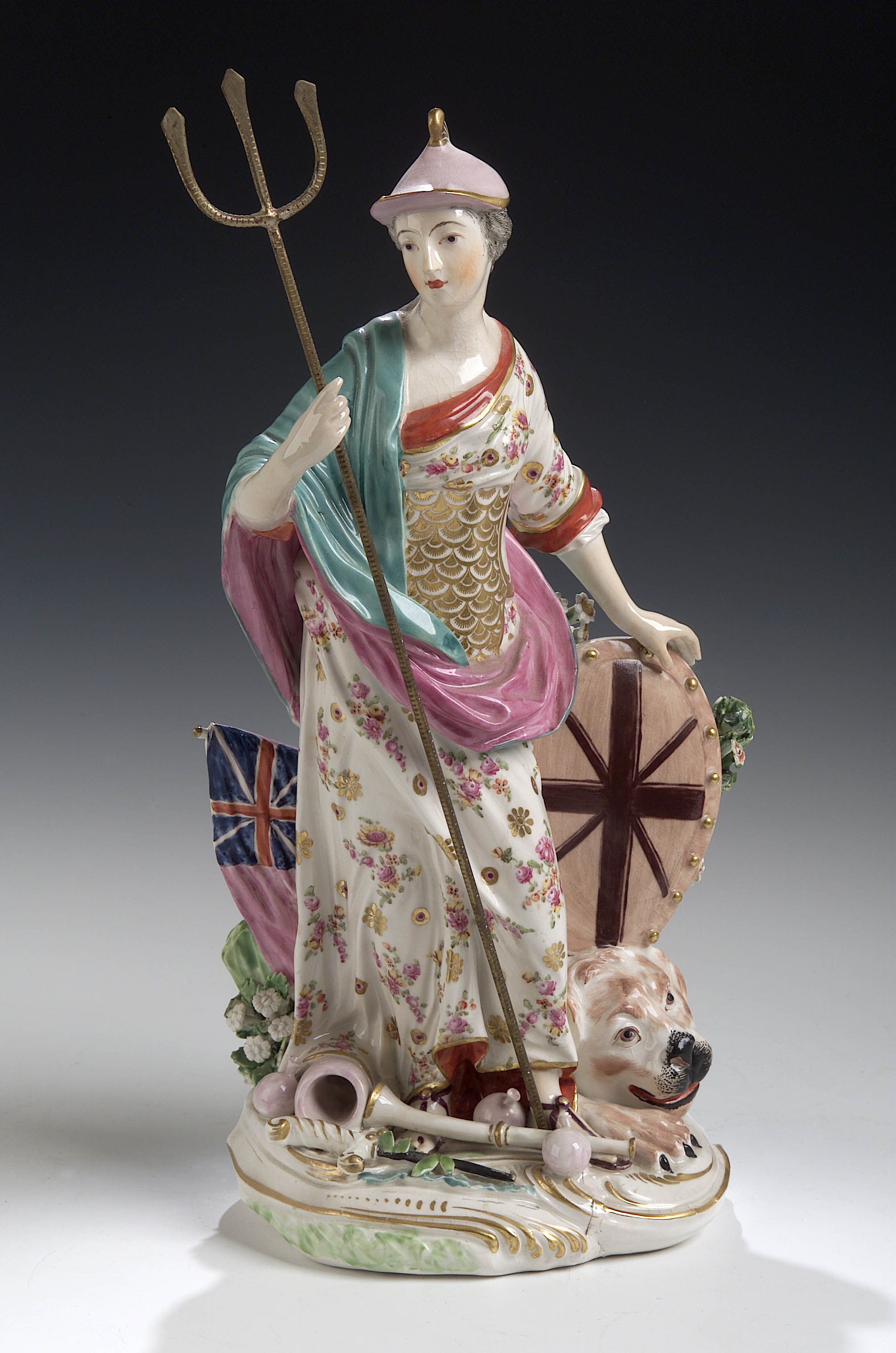 A Derby porcelain figure of Britannia
