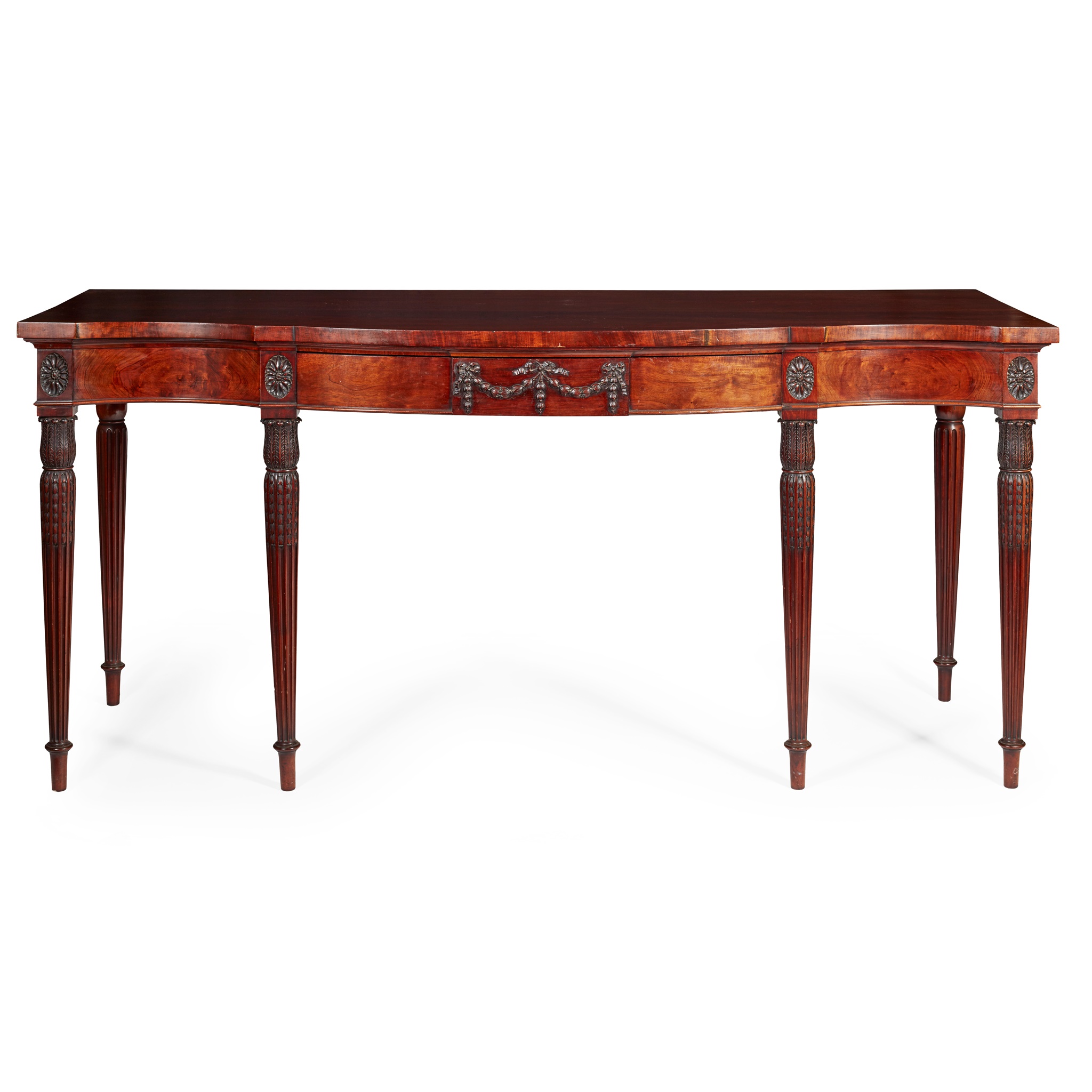 GEORGIAN STYLE MAHOGANY SERPENTINE SERVING TABLE