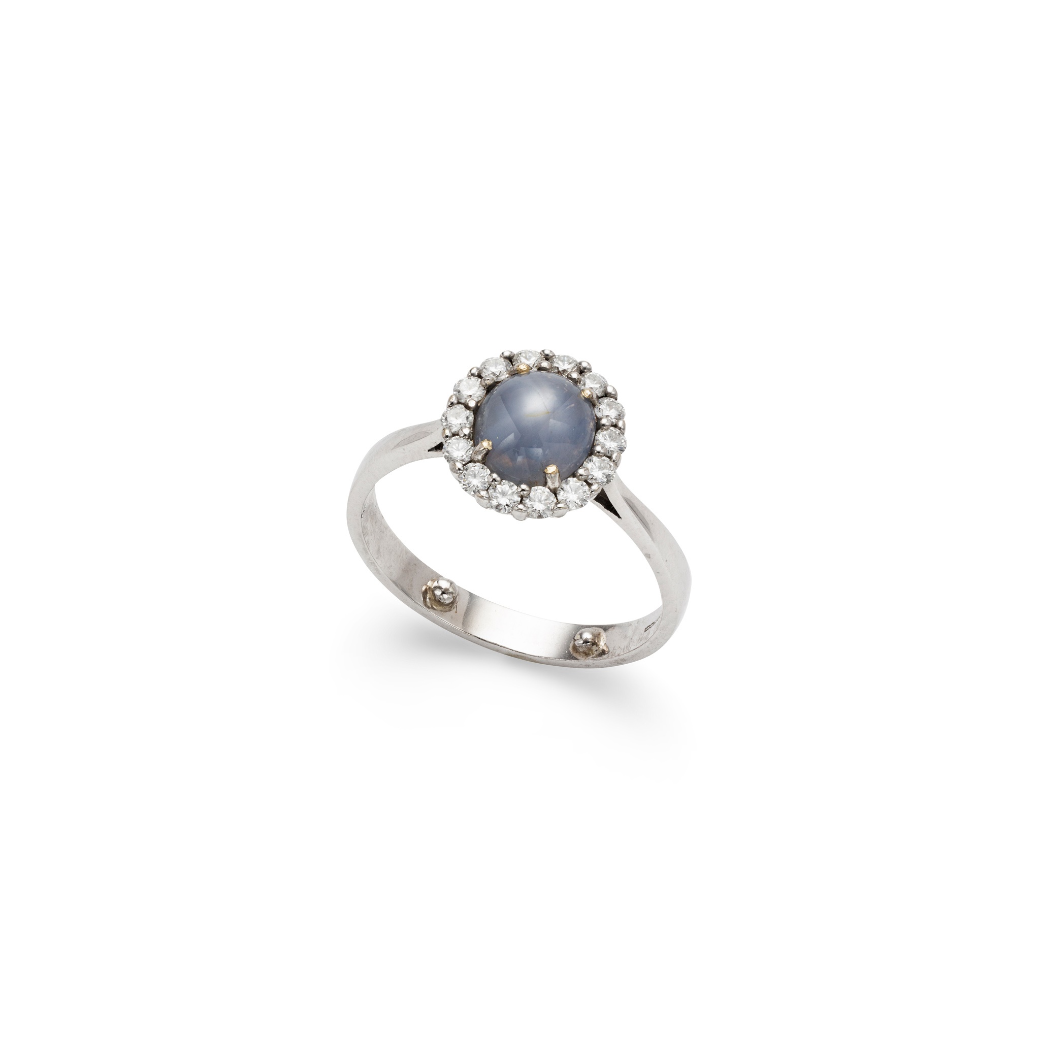 A star-sapphire and diamond cluster ring