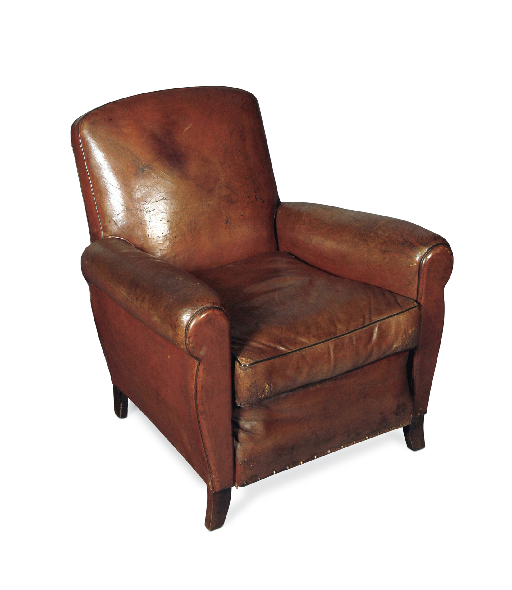 EDWARDIAN LEATHER CLUB CHAIR