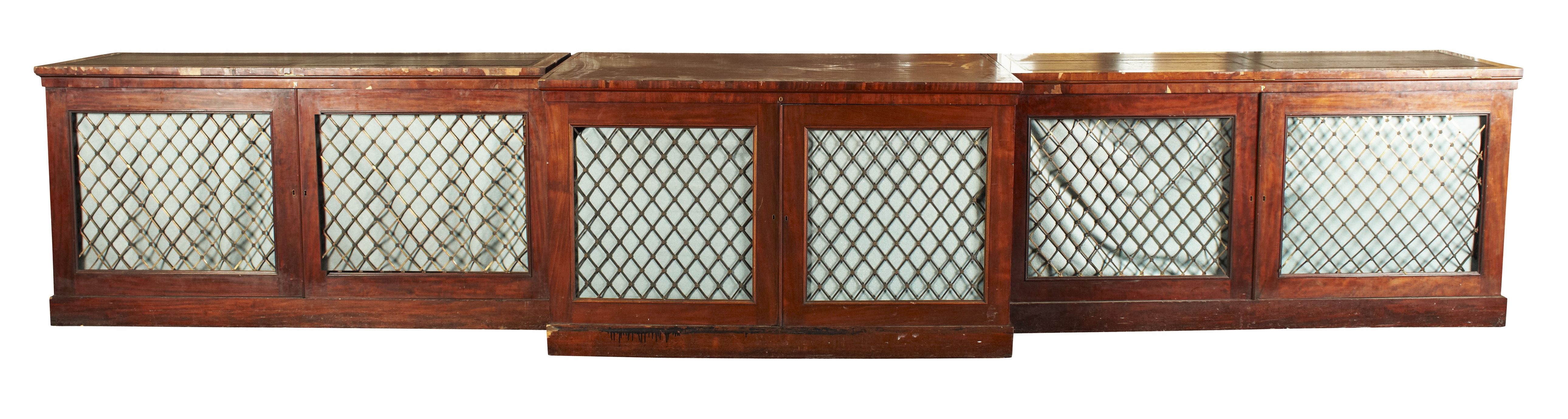 A mid 19th century mahogany breakfront side cabinet