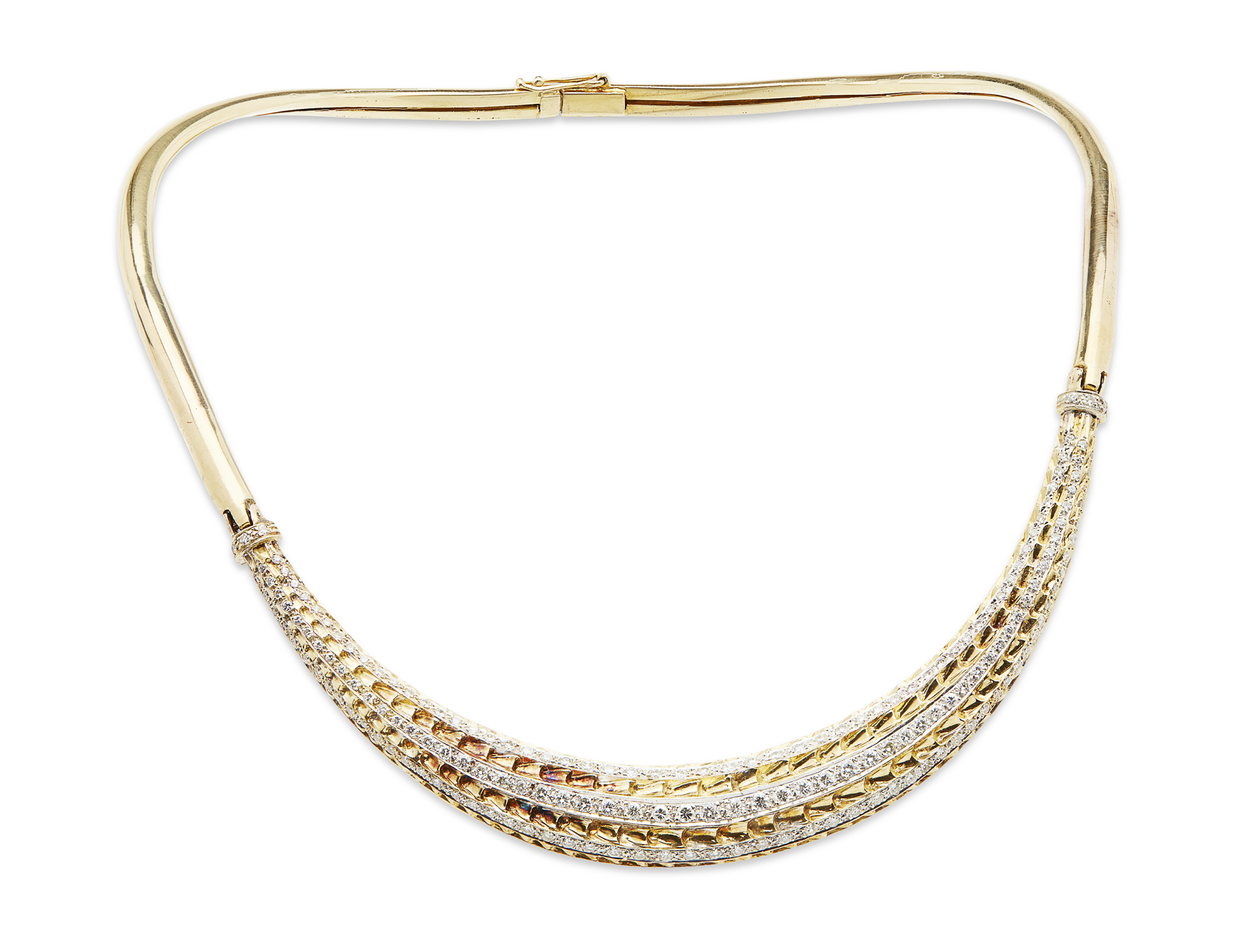 A modern diamond set necklace