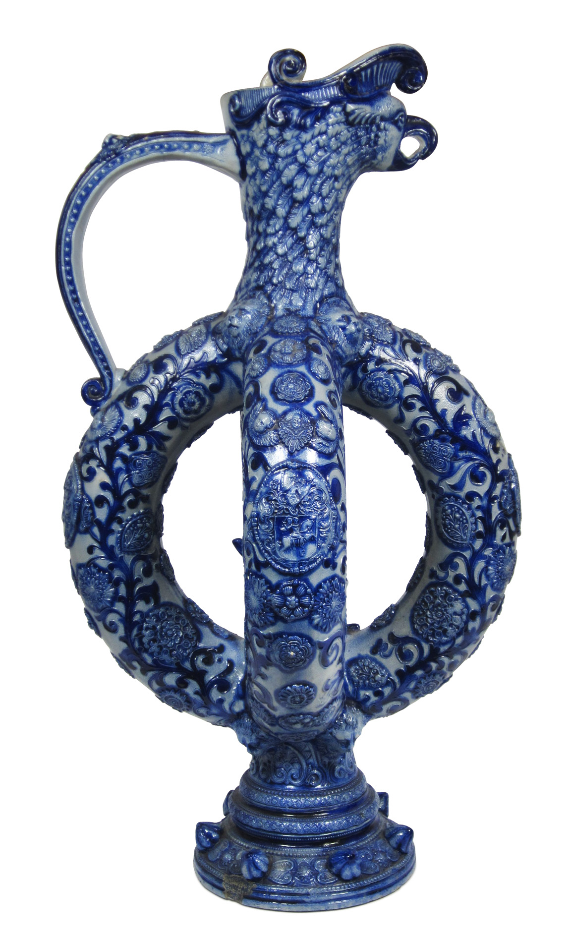 GERMAN STONEWARE PUZZLE EWER