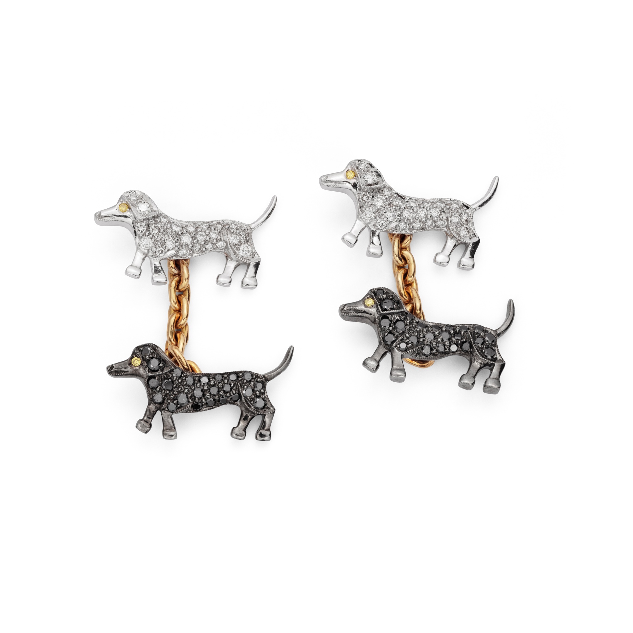 A pair of diamond-set novelty cufflinks