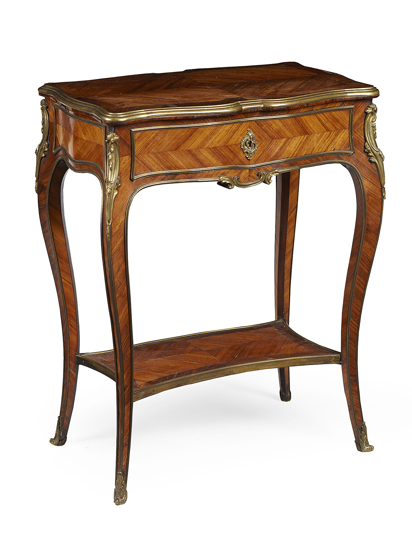 LOUIS XV KINGWOOD AND GILT METAL MOUNTED SIDE TABLE
