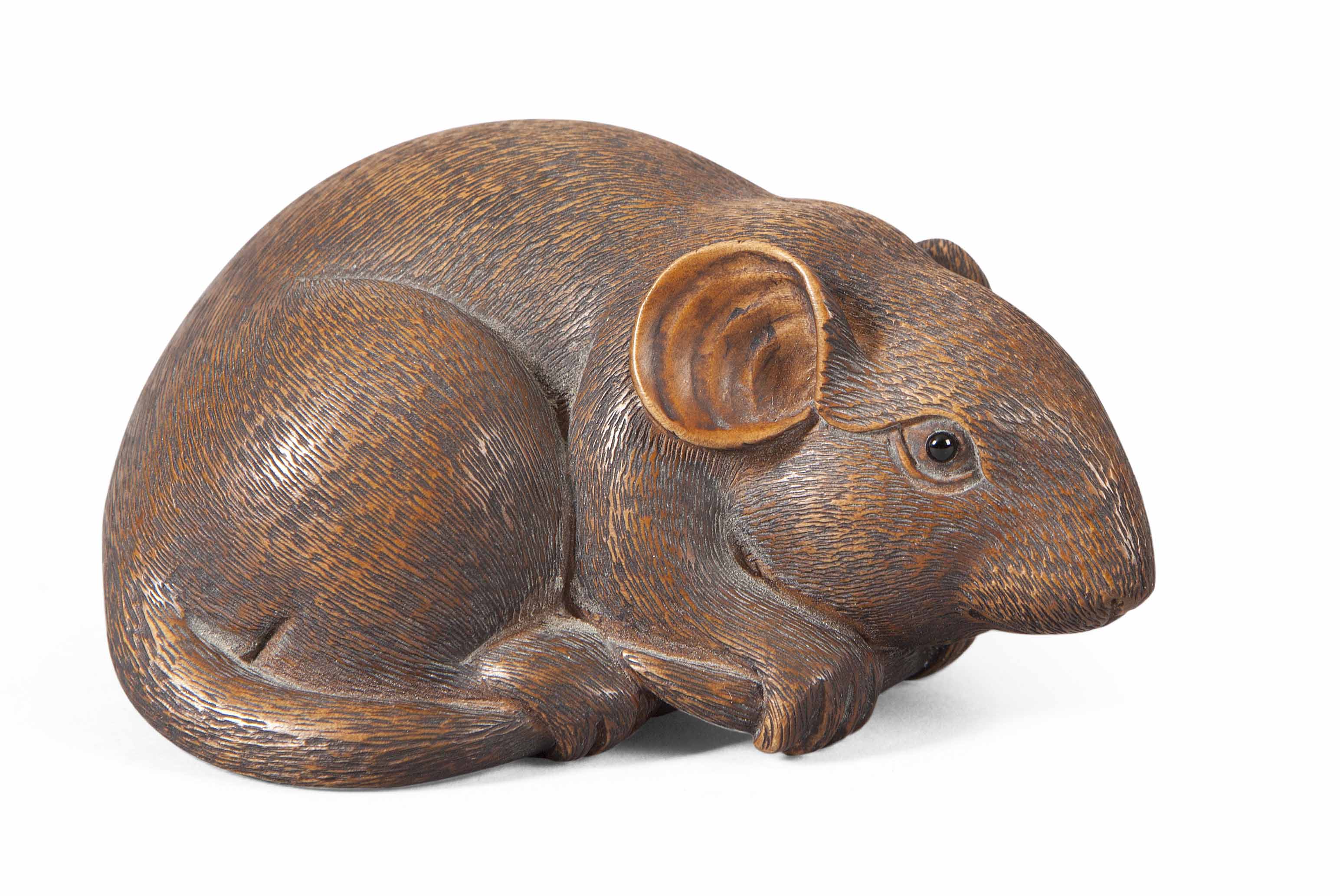 JAPANESE BOXWOOD OKIMONO OF A RAT