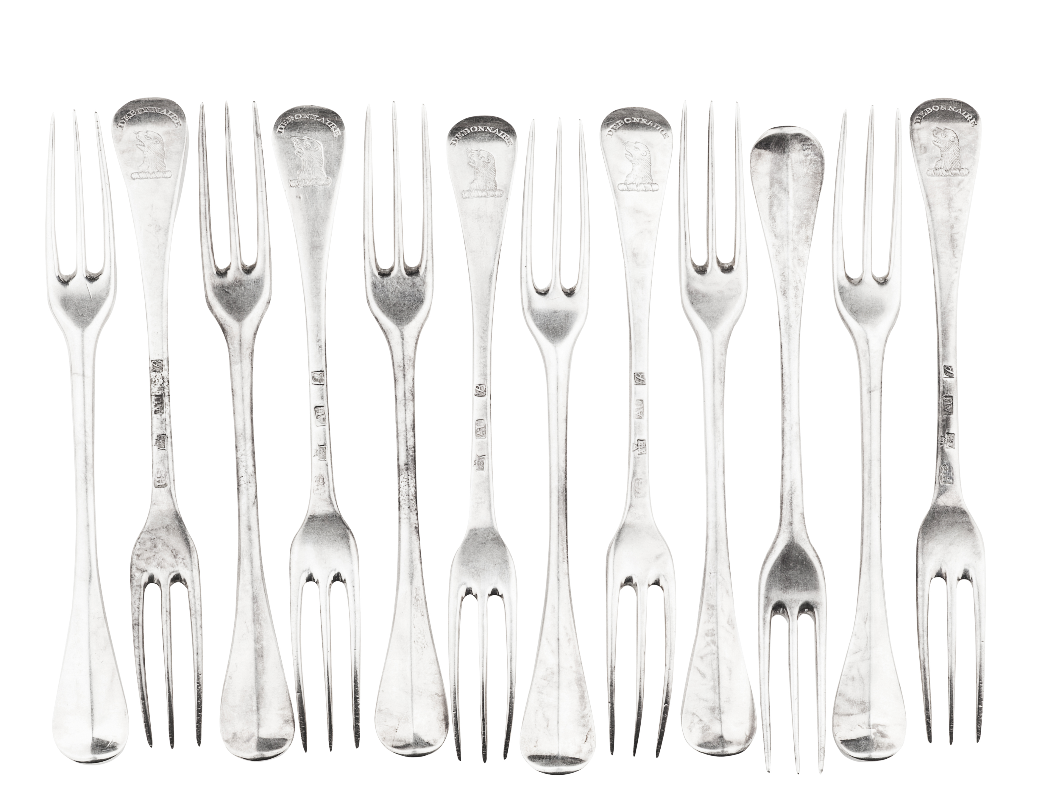 A set of twelve George II dessert forks